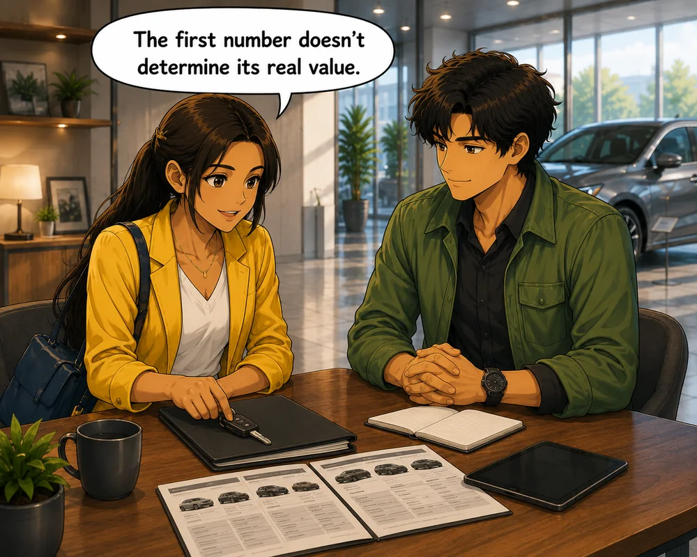 After reviewing the comparisons, the woman says, “The first number doesn’t determine its real value.”