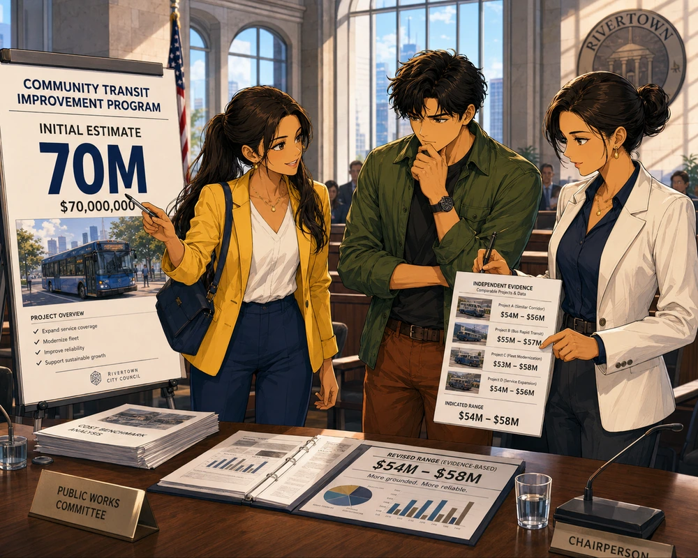 Manga scene illustrating A Headline Estimate Sets the Mood for the Entire Debate.