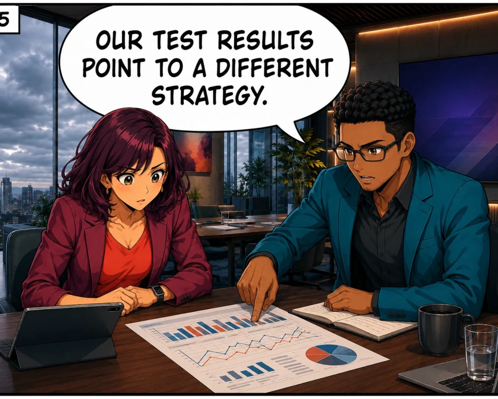 The man points out that their own test results support a different strategy.