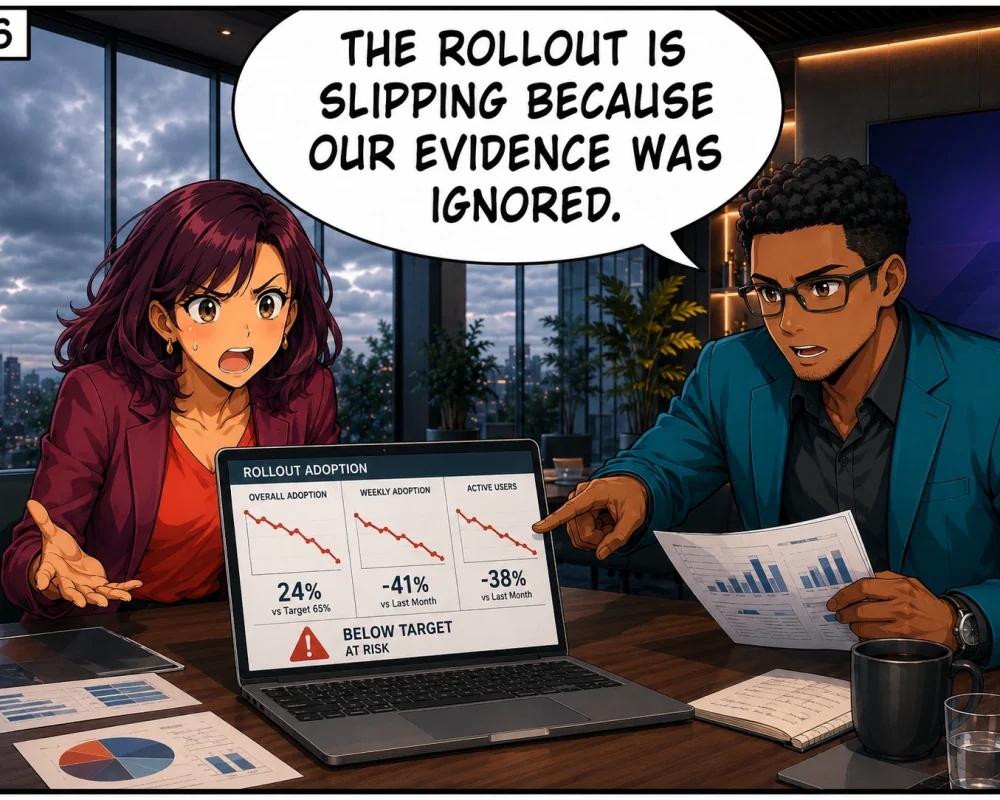 The rollout begins slipping after the team ignores its evidence.