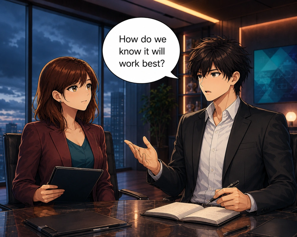 The man asks how they know that it will work best.