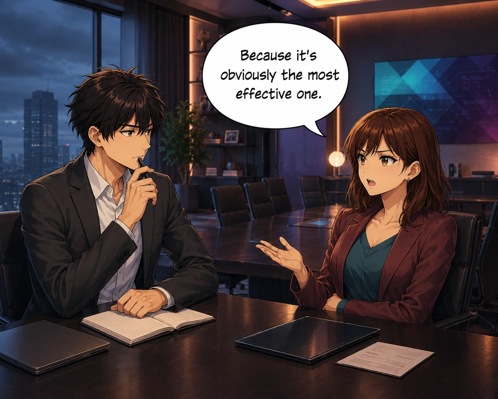 The woman repeats that it is obviously the most effective option.