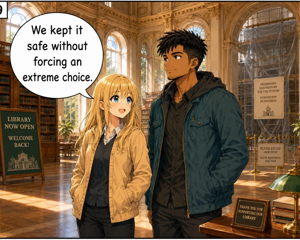 The library remains open without forcing either extreme choice.