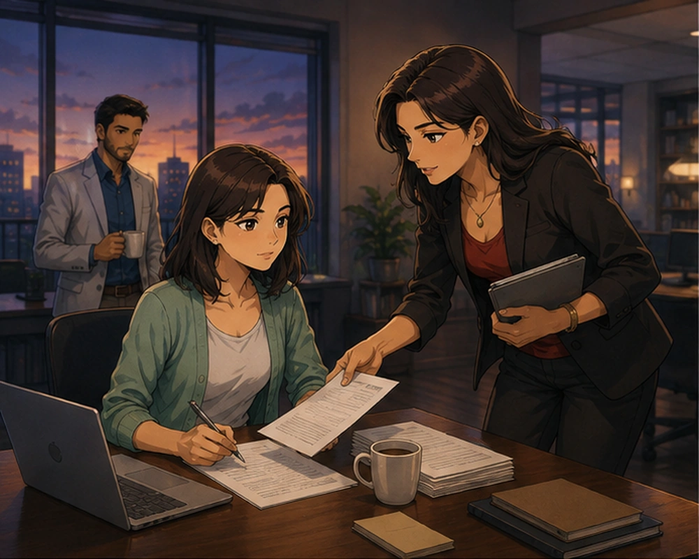 Foot-in-the-Door — A colleague asks Mei to proofread one paragraph for an internal campaign.