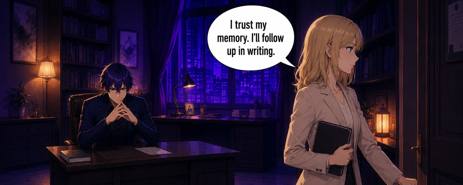 The employee leaves and says, ‘I trust my memory. I’ll follow up in writing.’