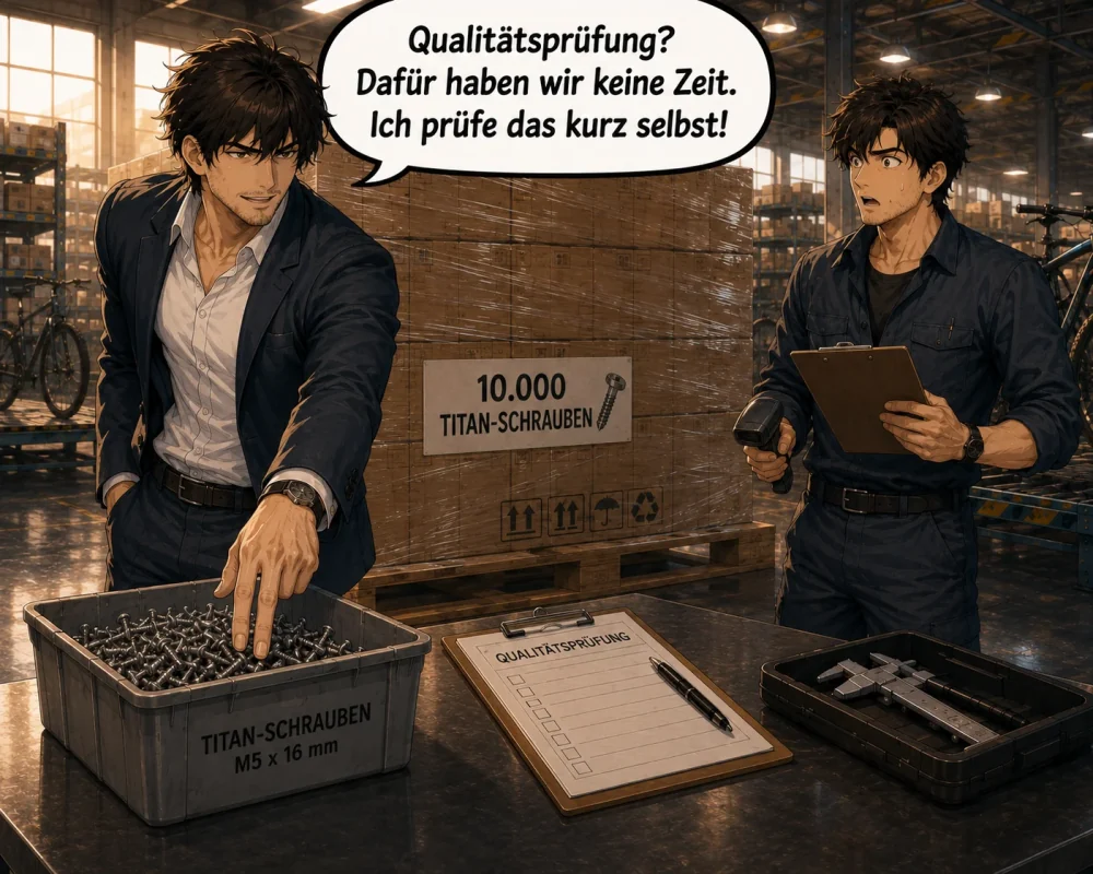 The manager rejects a formal inspection and decides to check the shipment himself.