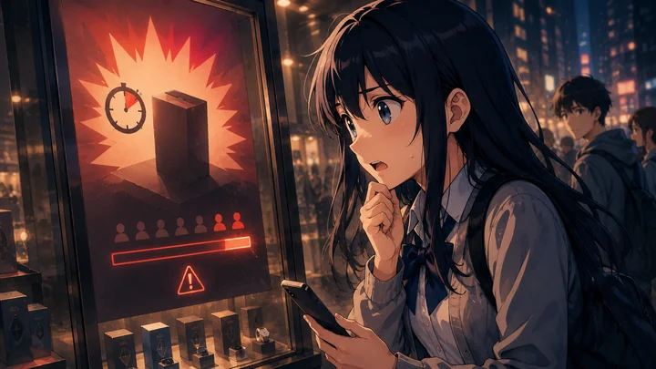 A student reacting to a limited-availability display