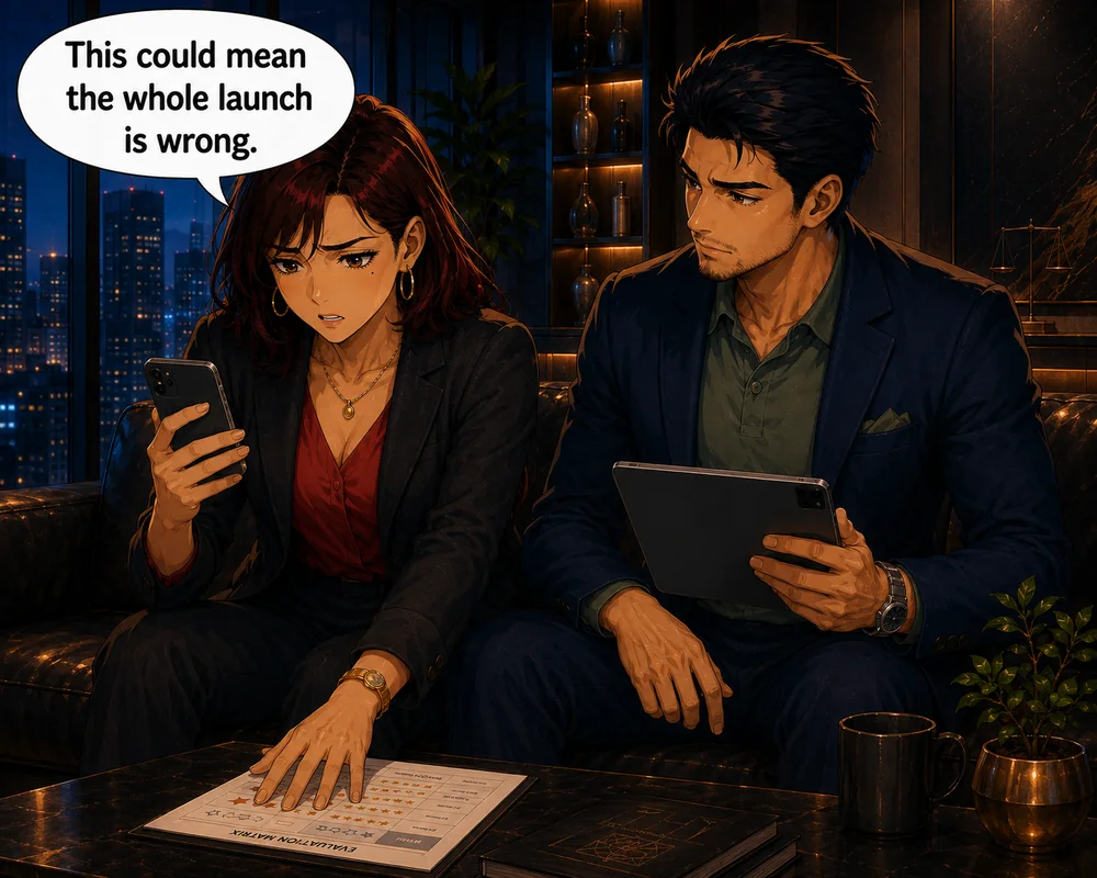 Focusing on the single complaint, she fears that the whole launch could be wrong.