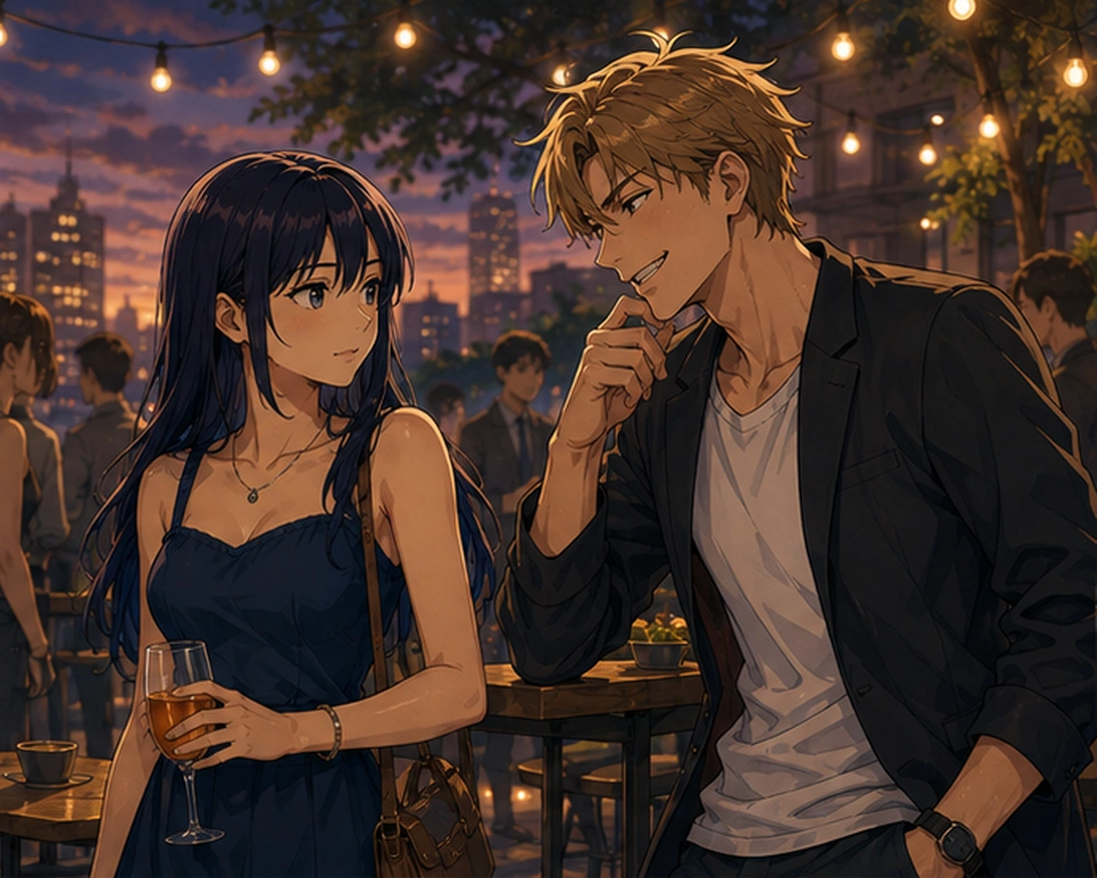 Negging — At a social event, Lee's date comments on Lee's style while asking for another meeting.