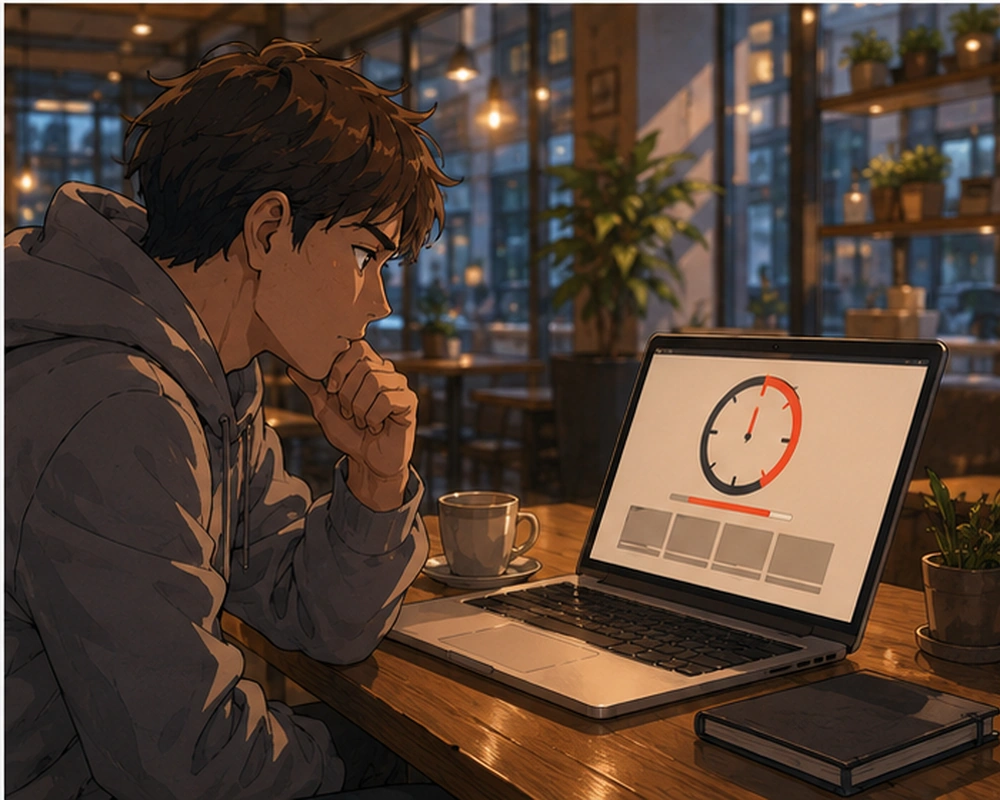 Scarcity Pressure — Tomas compares an expensive course while a ten-minute timer warns that the discount will disappear.