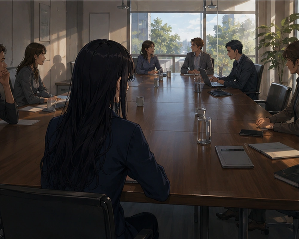 Silent Treatment — Mina votes against a proposal and then stops receiving meeting links, agenda drafts, and answers to procedural questions while other members remain included.
