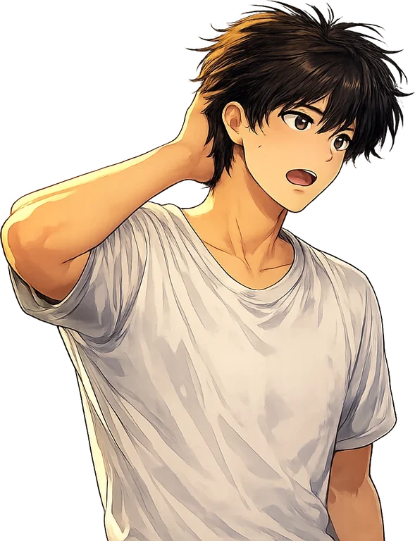 A worried employee stands alone in his bedroom after oversleeping