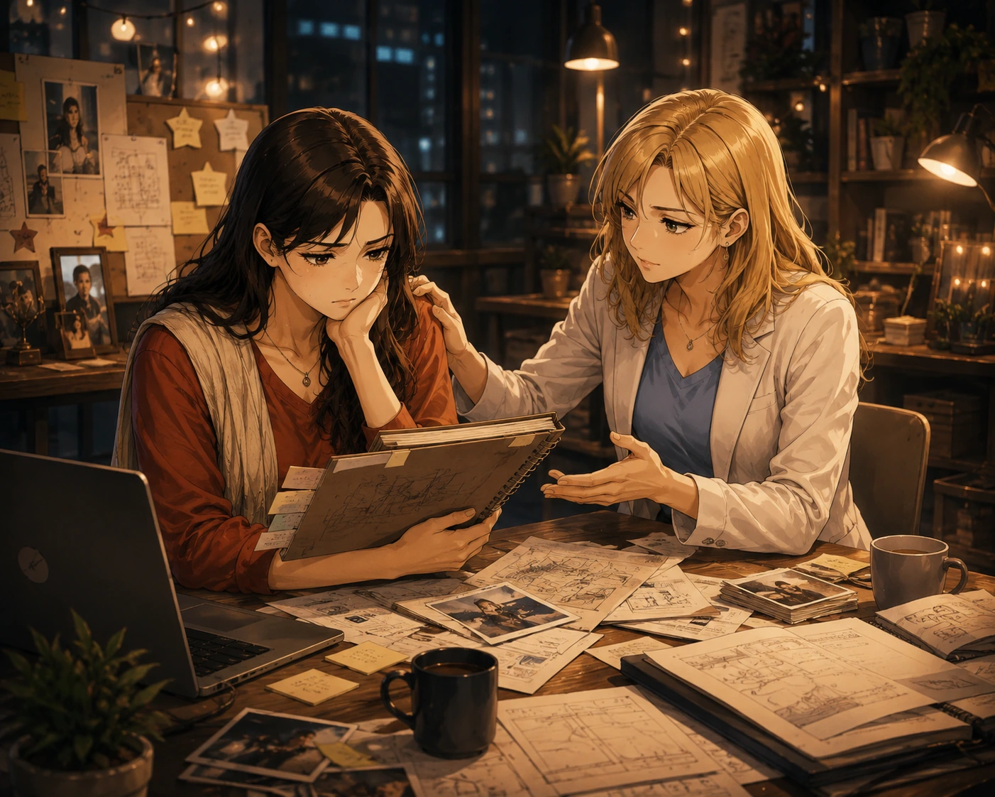 Manga scene illustrating two creators reconsidering a long-running partnership.